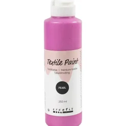 Tekstilmaling, perlemor, dækkende, cyklame, 250 ml/ 1 fl.