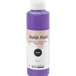 Tekstilmaling, perlemor, dækkende, violet, 250 ml/ 1 fl.