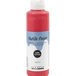 Tekstilmaling Solid, dækkende, rød, 250 ml/ 1 fl.
