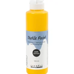 Tekstilmaling Solid, dækkende, gul, 250 ml/ 1 fl.