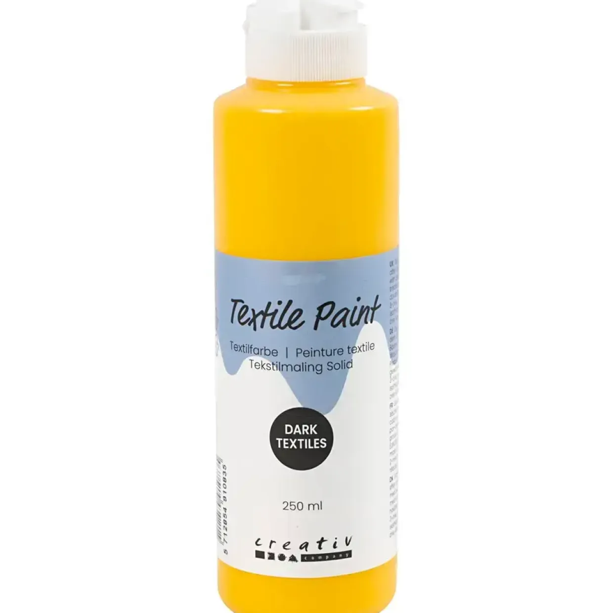 Tekstilmaling Solid, dækkende, gul, 250 ml/ 1 fl.