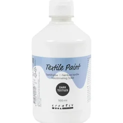 Tekstilmaling Solid, dækkende, dækhvid, 500 ml/ 1 fl.