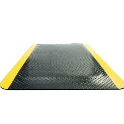 Tekstilmåtte, Kleen-Komfort Safety, Sort med gul kant, med kant, 60x85 cm
