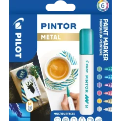 Tekstil tusch Pilot Pintor Medium Metal Mix 1,4 ass - Køb minimum 6 stk.