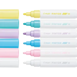 Tekstiltusch - Stentusch Pilot Pintor assorteret medium Pastel Mix - 6 stk pr pakke