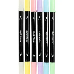 Tekstiltusch, streg 2,3+3,6 mm, pastelfarver, 6 stk./ 1 pk.