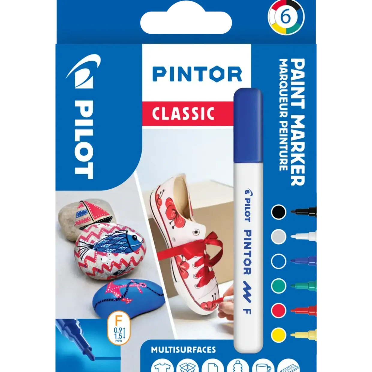 Tekstiltusser Pilot Pintor Fine Classic 1,0 ass - 6 stk