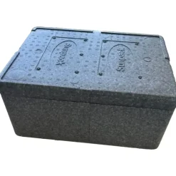 Termokasse, 40x30x14cm, grå, EPS, 1-rums, standard - 15 stk