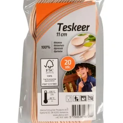 Teske Engangsservice, Consumer, 11cm, natur, birketræ - 34 pakker