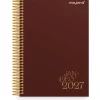 Timekalender dag - Trend - 190x242mm - Spiral - Bordeaux - 2027 - Mayland - 27218030