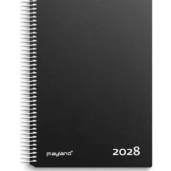 Timekalender dag - 190x242mm - Spiral - PP-plast - Sort - 2028 - Mayland - 28218000