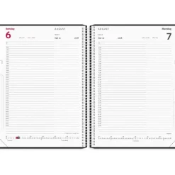 Timekalender dag - 190x242mm - Spiral - PP-plast - Sort - 2028 - Mayland - 28218000