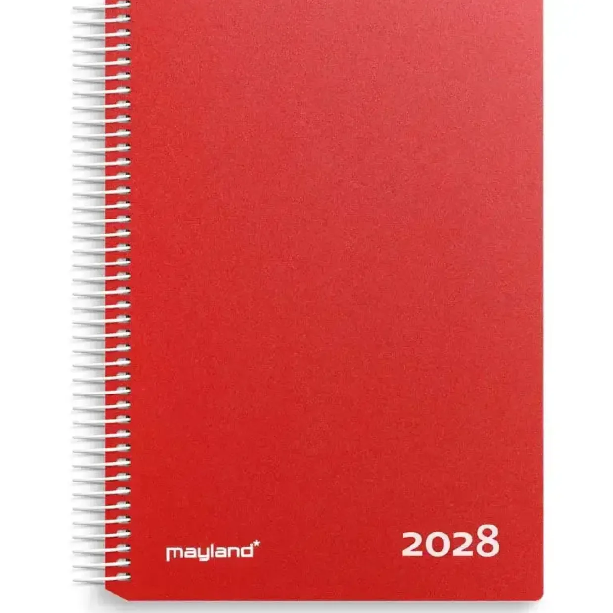 Timekalender dag - 190x242mm - Spiral - PP-plast - Rød - 2028 - Mayland - 28218010
