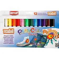 Tøjfarver Playcolor Tekstilfarver, ass. farver, 12stk.
