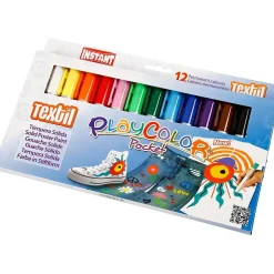 Tøjfarver Playcolor Tekstilfarver, ass. farver, 12stk.