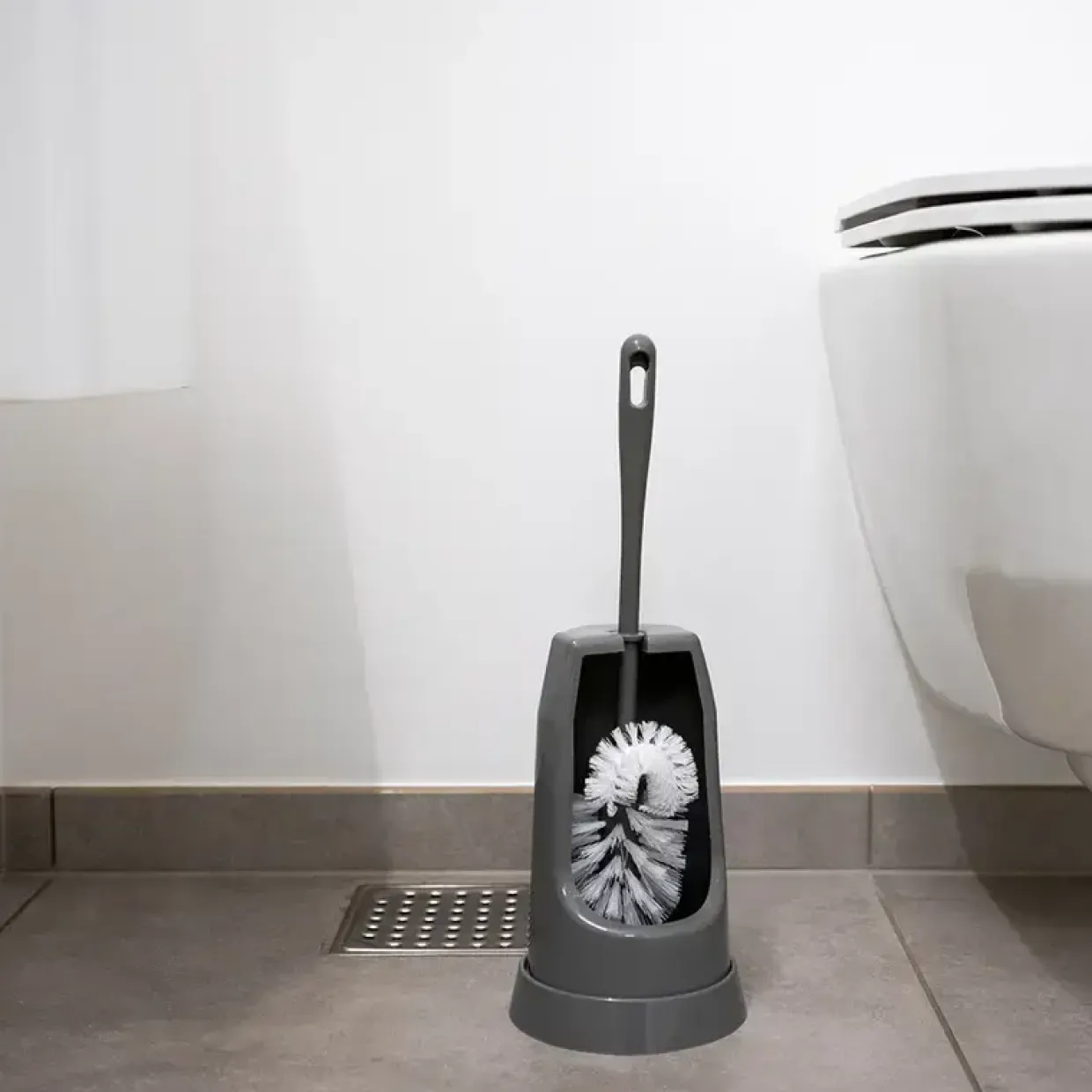 Toiletbørste Vikan m/skål og skyllekantsbørste grå 5056