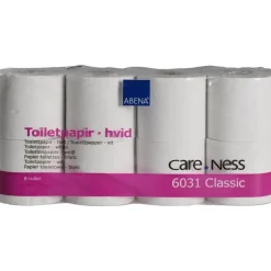 Toiletpapir - Abena Care-Ness Classic 2-lags 50 m Hvid - 56 ruller