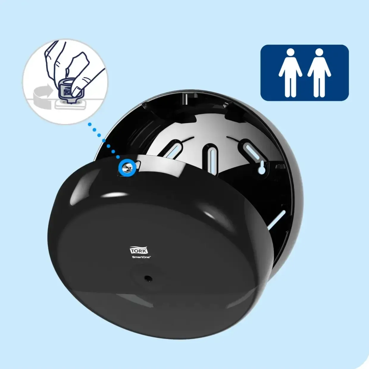 Toiletpapir Dispenser - Tork 681008 SmartOne Mini - Sort
