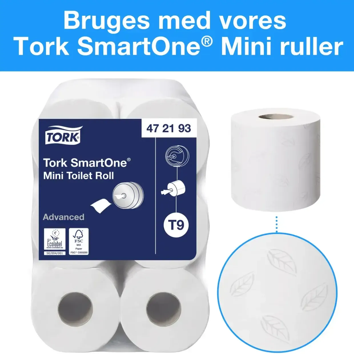 Toiletpapir Dispenser - Tork 681008 SmartOne Mini - Sort