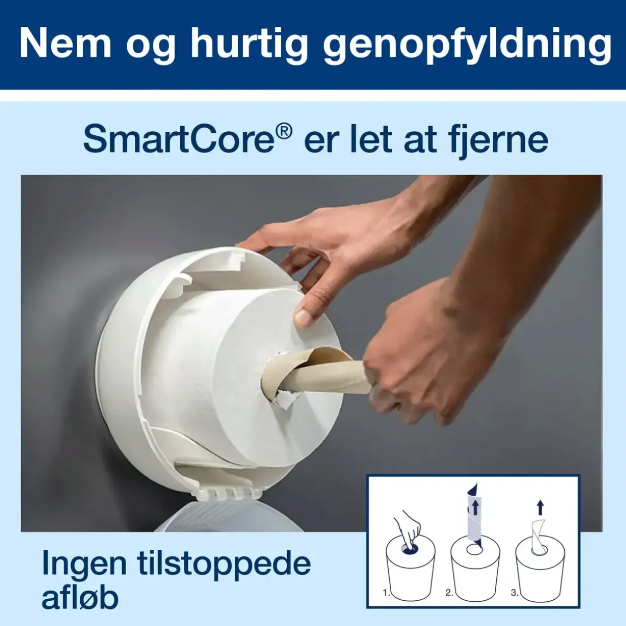 Toiletpapirholder Tork 682008 SmartOne Twin Mini - sort