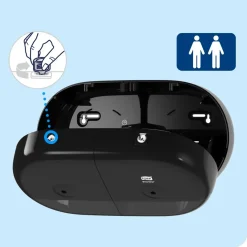 Toiletpapirholder Tork 682008 SmartOne Twin Mini - sort