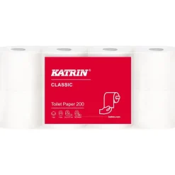 Toiletpapir - Katrin Classic 181402 - 2-lags - 25 m x 9,7 cm - Ø10,5 cm - Hvid - Blandingsfibre - 64 ruller