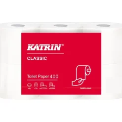 Toiletpapir, Katrin Classic, 2-lags, 48m x 9,8cm, Ø11,8cm, hvid, blandingsfibre 7 pakker pr stk- 42 stk
