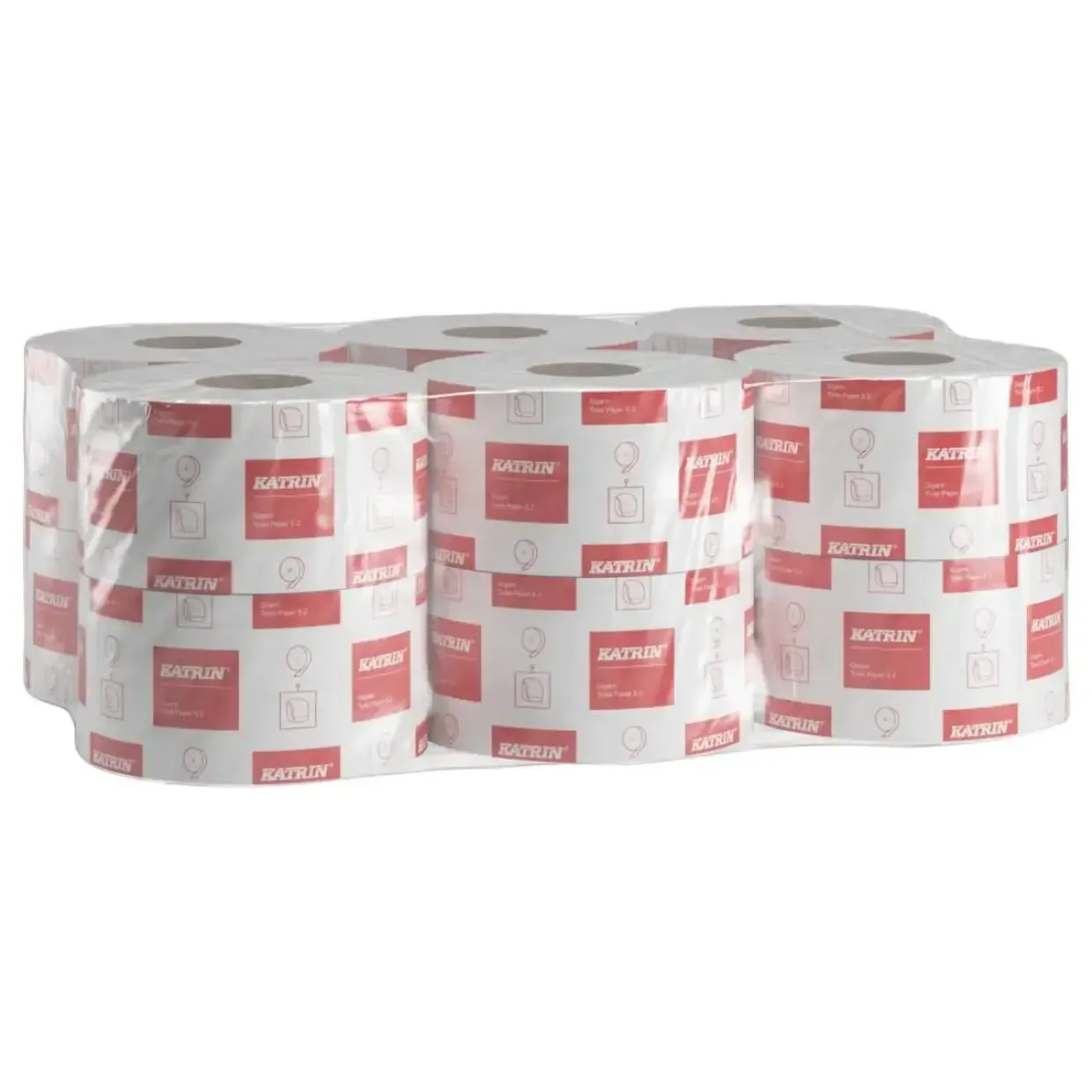 Toiletpapir, Katrin 106101, 2 lags, Classic, Gigant S, 200 meter - 12 ruller