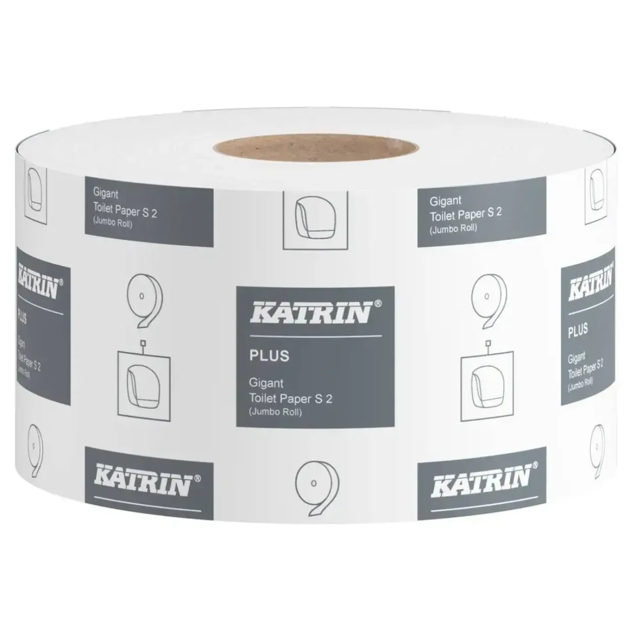 Toiletpapir, Katrin 108925, Plus, Gigant S, 2 lags, 160 meter - 12 ruller
