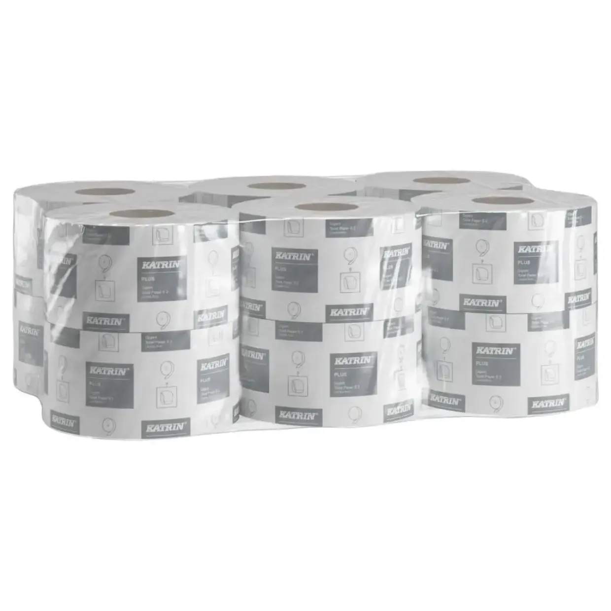 Toiletpapir, Katrin 108925, Plus, Gigant S, 2 lags, 160 meter - 12 ruller
