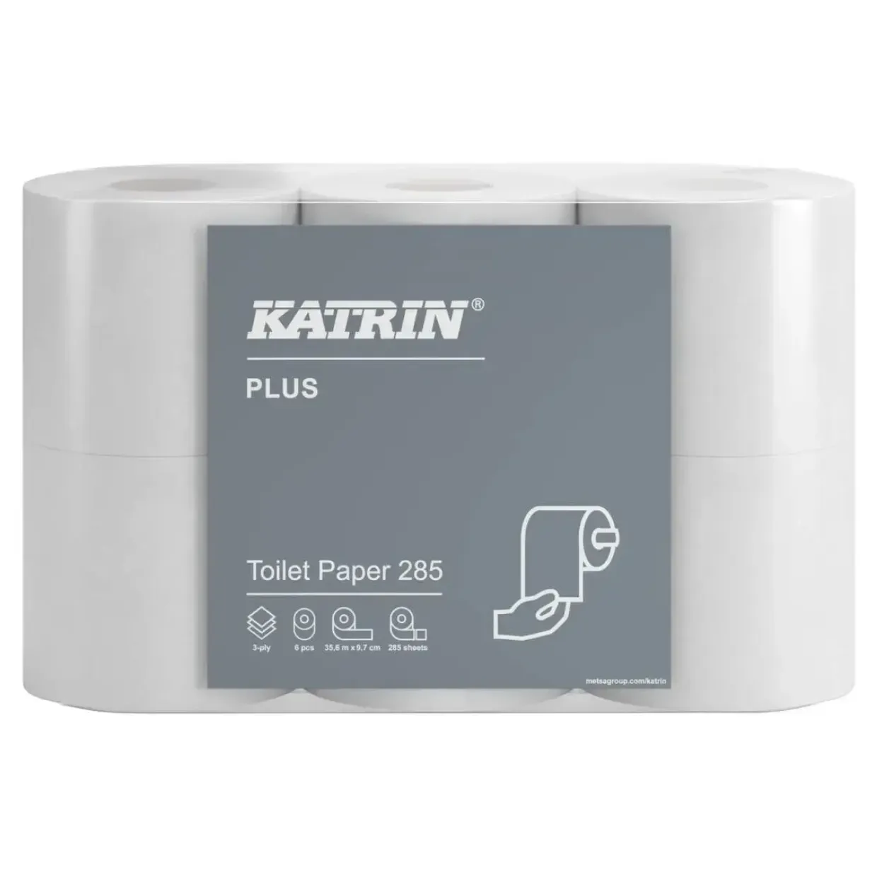 Toiletpapir - Katrin Plus 38411 - 3-lags - 35,6 m - Hvid - 42 stk