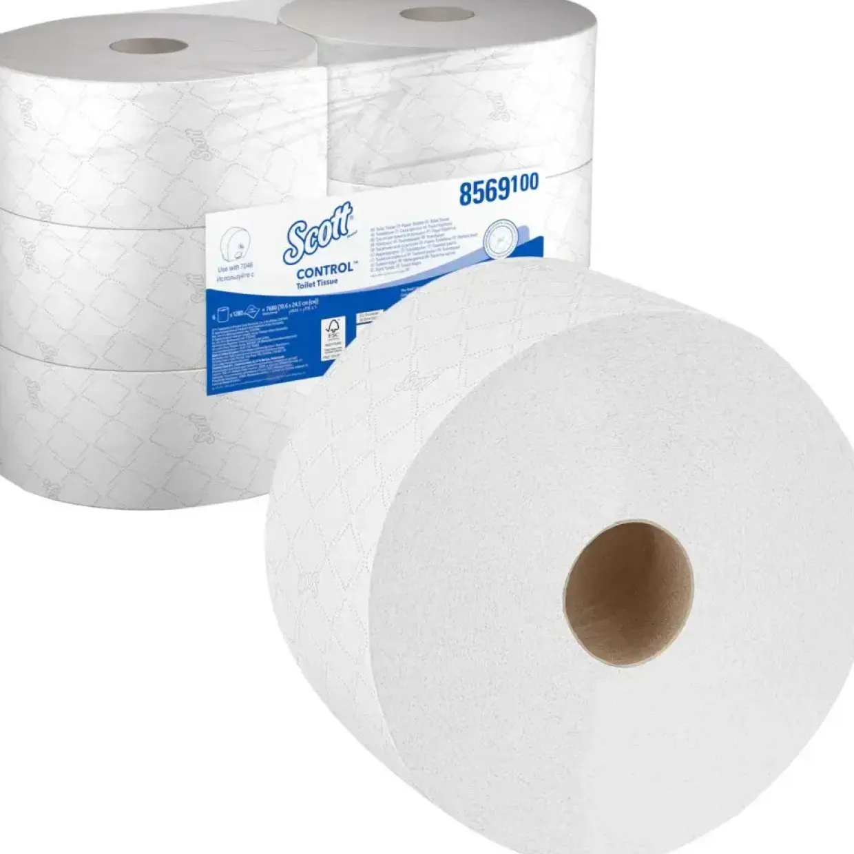 Toiletpapir - Kimberly-Clark Scott 2-lags - 314 m x 10,6 cm - Hvid - 6 stk