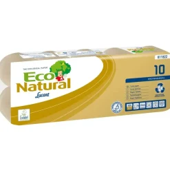 Toiletpapir - Lucart T3 Natural - 2-lags - Ubleget - 96 ruller