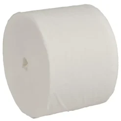 Toiletpapir, neutral, 2-lags, 100m x 9cm, Ø13,3cm, hvid, nyfiber, uden hylse - 36 ruller