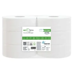 Toiletpapir Papernet Jumbo Maxi Biotech 2-lag Ø27cm L247mxB9.5cm Nyfiber Hvid - 6 rl/sæk