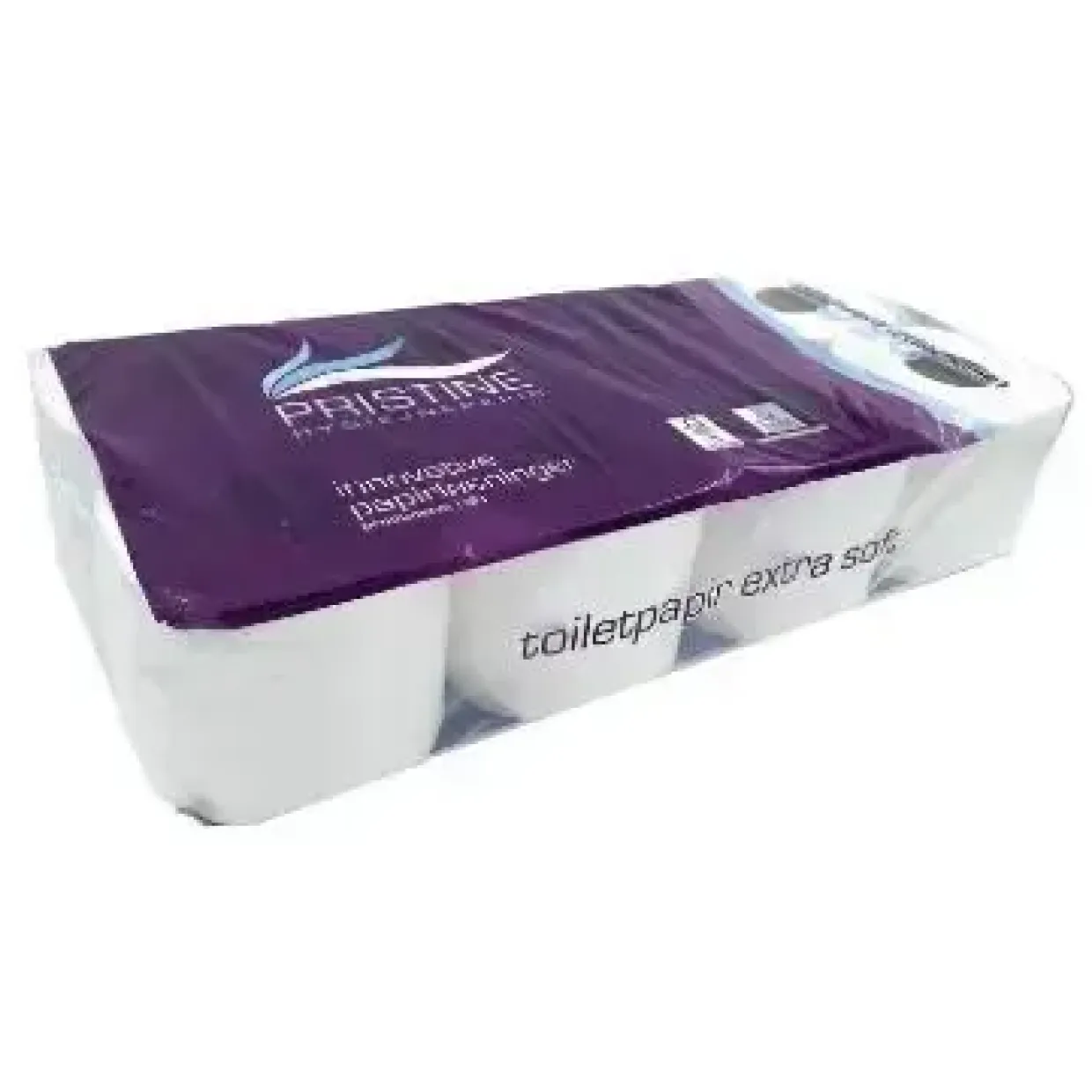 Toiletpapir - Pristine Extra Soft - 3-lag - Hvid - Nyfiber - Ø12 cm - 33,75 m x 9,6 cm - 9 pk x 8 rl