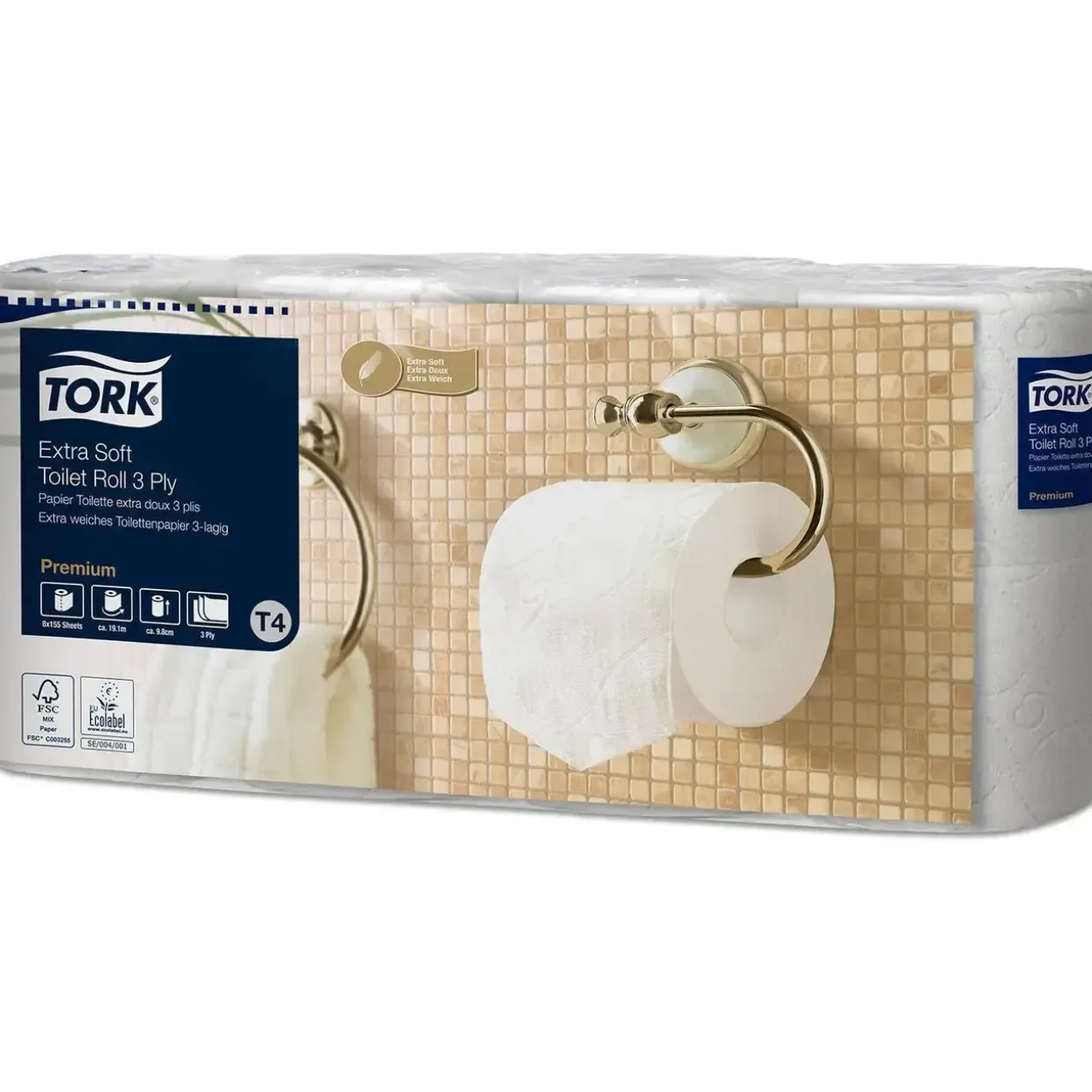 Toiletpapir Tork 110319 Extra Soft 3 lag 19.1m Hvid - 7 pk x 8 rl/krt