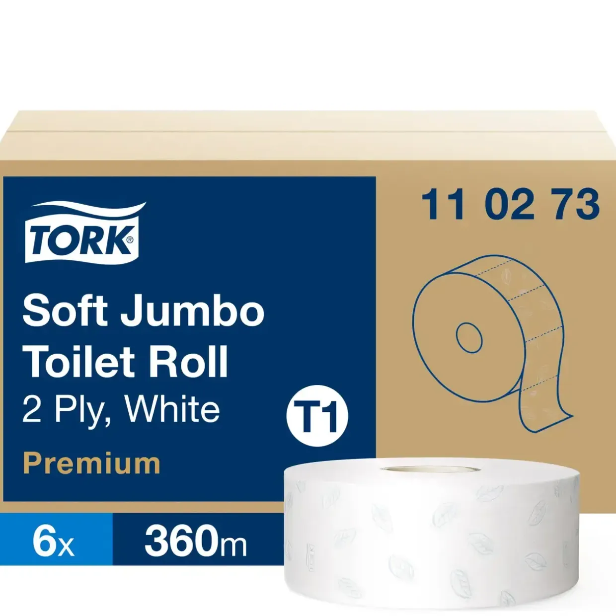 Toiletpapir Tork 110273 Jumbo T1 360m PremSoft 2-lags - 6 ruller