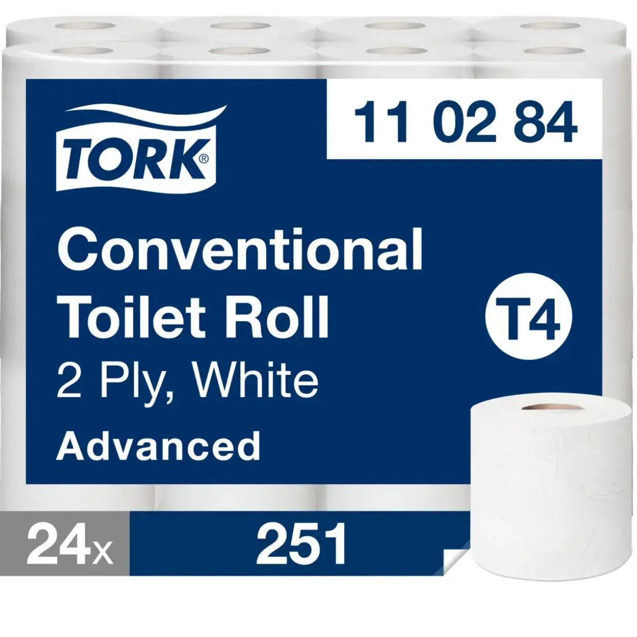 Toiletpapir Tork, 2-lag, 110284 Advanced T4 - 24 ruller