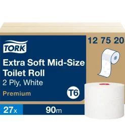 Toiletpapir Tork 127520 Mid-Size T6 PremSoft 2-lag 90 meter - 27 wc ruller