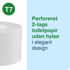 Toiletpapir Tork 472630 OptiServe T7 2-lags hvid u/hylse 94,3m - 24 ruller