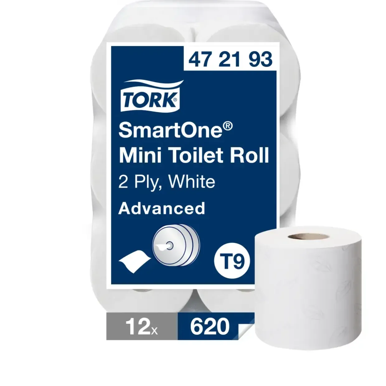 Toiletpapir Tork T9 Advanced 472193 hvid 13,40cm x 111,60m 620 - 12 stk