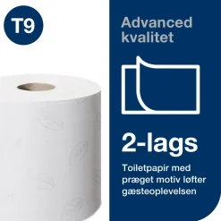 Toiletpapir Tork T9 Advanced 472193 hvid 13,40cm x 111,60m 620 - 12 stk
