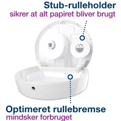 Toiletrulleholder - Tork T2 555008 til mini jumbo toiletruller
