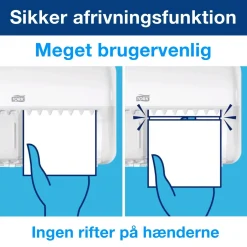 Toiletrulleholder - Tork T4 557008 til 2 ruller toiletpapir sort