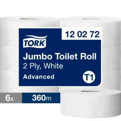 Toiletruller Tork 120272 Jumbo T1 Advanced 2-lag 360 meter - 6 ruller