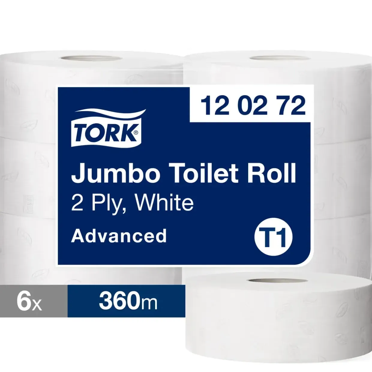 Toiletruller Tork 120272 Jumbo T1 Advanced 2-lag 360 meter - 6 ruller