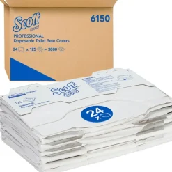Toiletsædepapir, Kimberly-Clark, 1-lags, 40x38cm, hvid, 100% nyfibre - 3000 stk