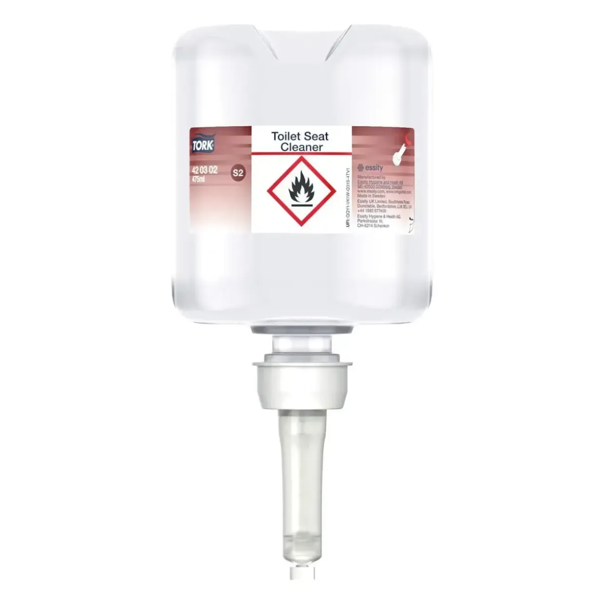 Toiletsæderens/Desinfektion Flydende Tork 420302 u/Farve/Parfume 475 ml - 8 stk x 475 ml/krt