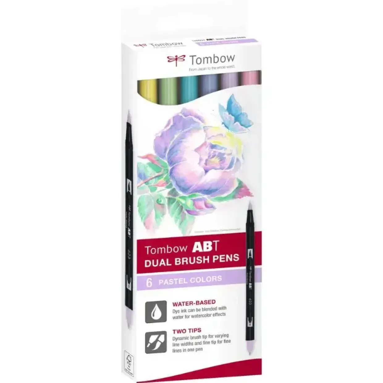 Tombow Dual Brush Pen 6C-2 Pastel carton (6)